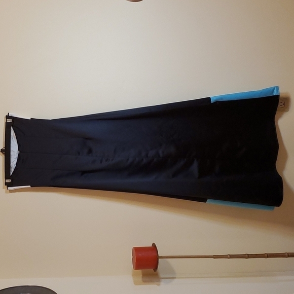 Jessica McClintock for Gunne Sax Vintage color block strapless maxi gown size 1 - Picture 6 of 14